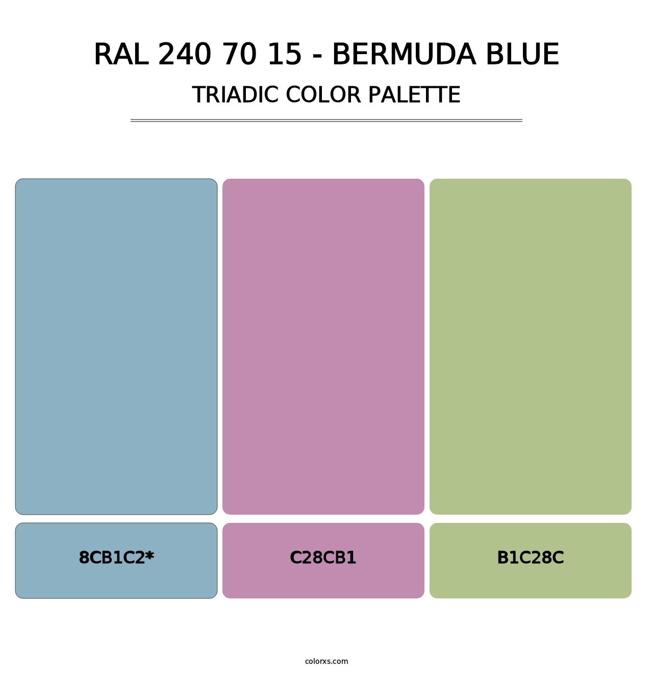 RAL 240 70 15 - Bermuda Blue - Triadic Color Palette