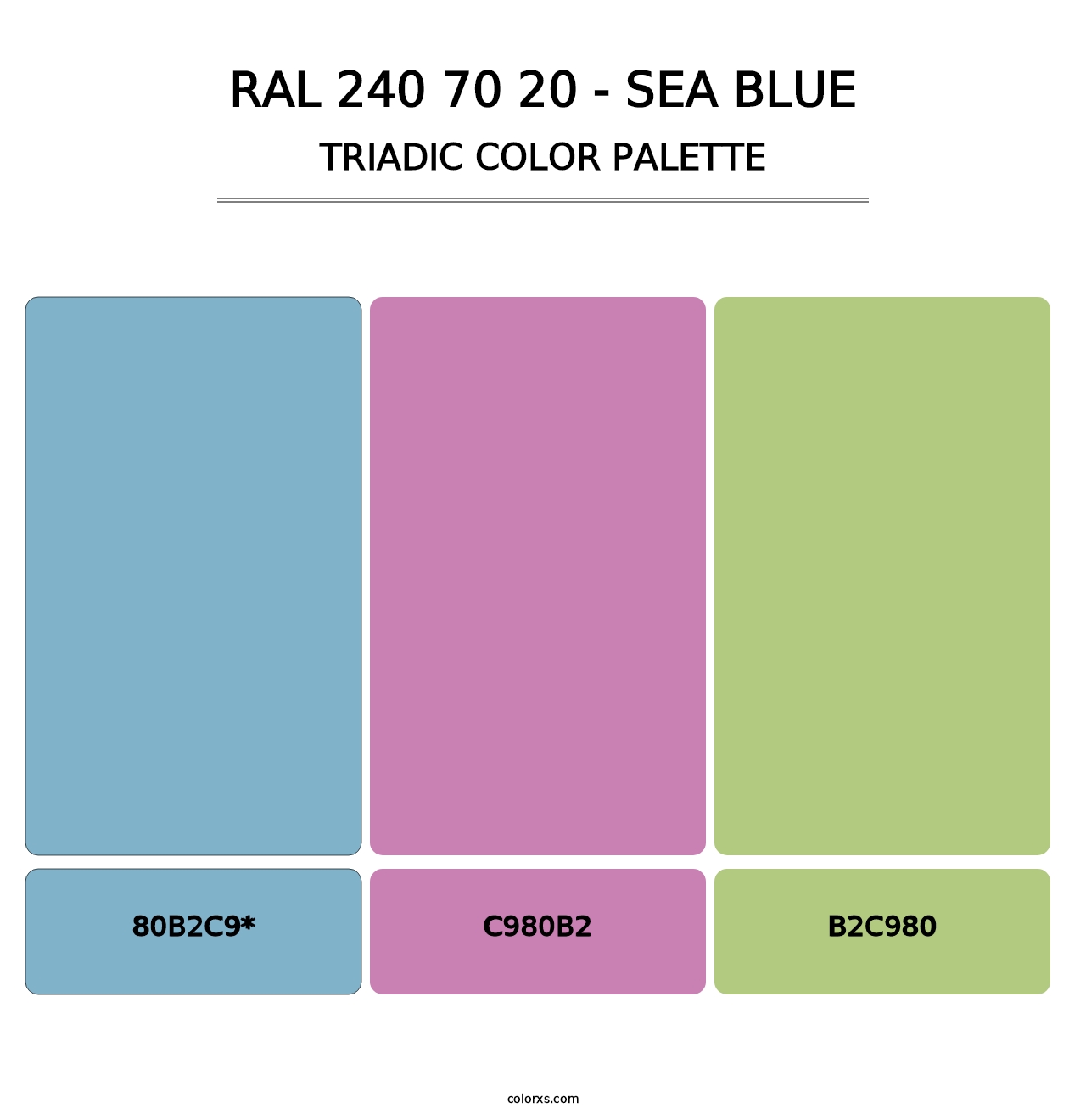 RAL 240 70 20 - Sea Blue - Triadic Color Palette