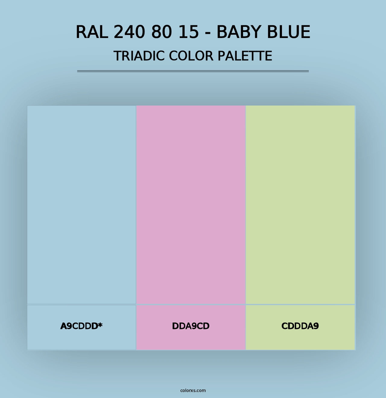 RAL 240 80 15 - Baby Blue - Triadic Color Palette