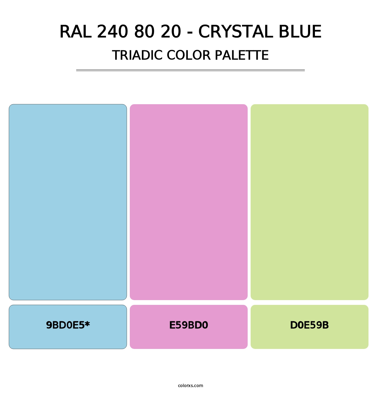 RAL 240 80 20 - Crystal Blue - Triadic Color Palette