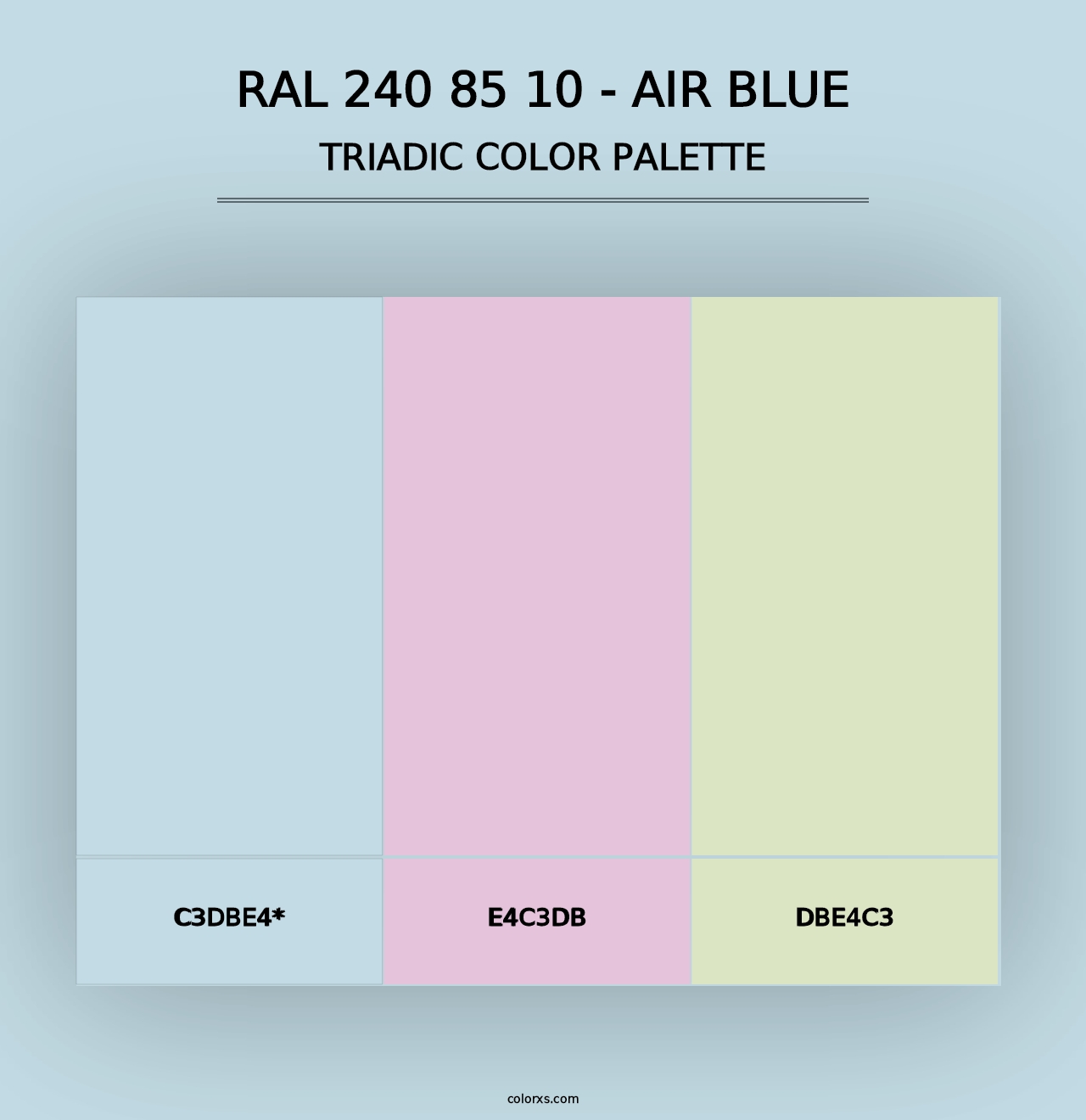 RAL 240 85 10 - Air Blue - Triadic Color Palette