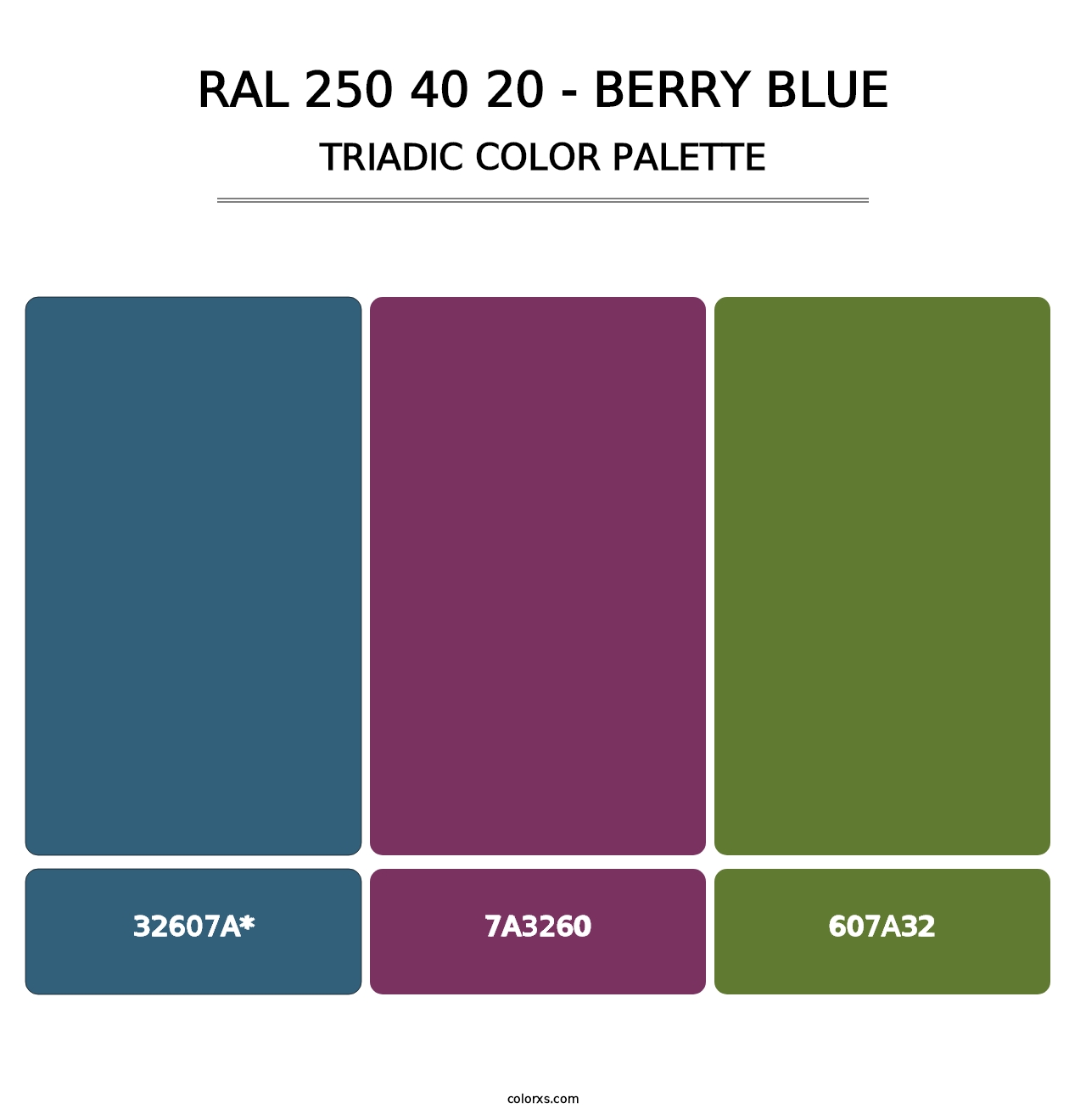 RAL 250 40 20 - Berry Blue - Triadic Color Palette