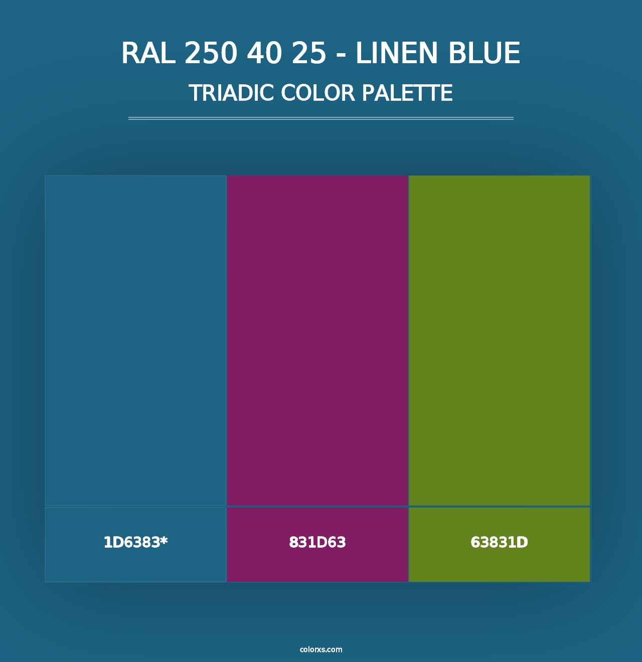 RAL 250 40 25 - Linen Blue - Triadic Color Palette