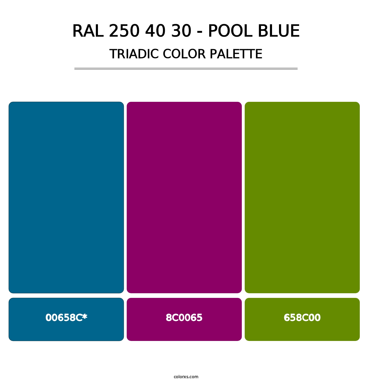 RAL 250 40 30 - Pool Blue - Triadic Color Palette