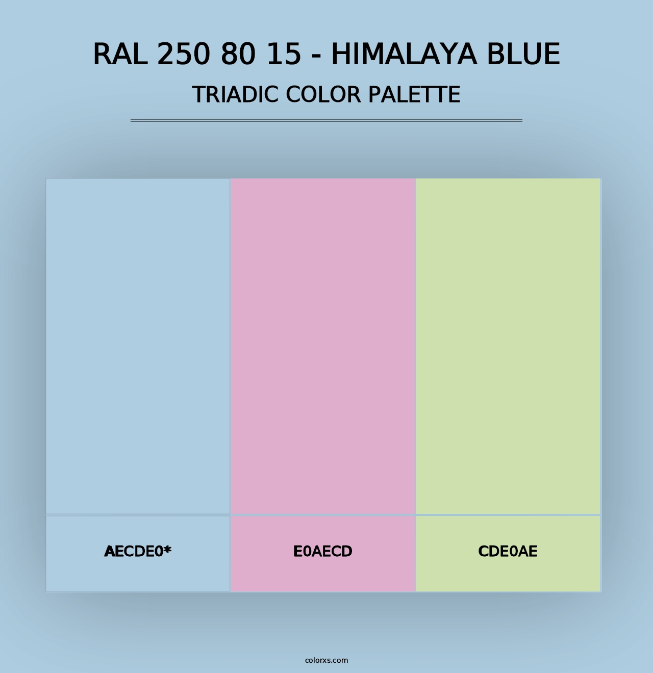 RAL 250 80 15 - Himalaya Blue - Triadic Color Palette