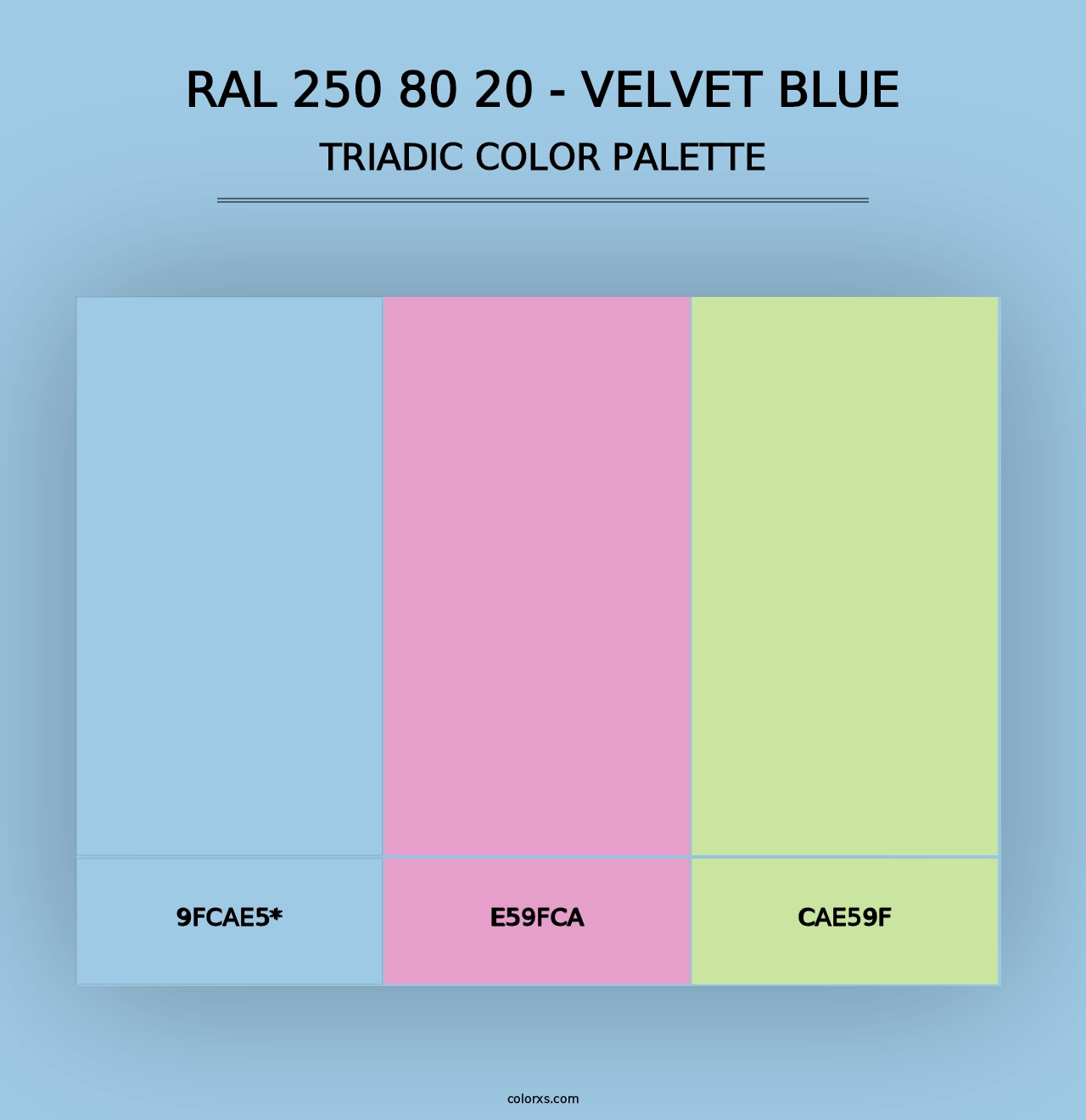 RAL 250 80 20 - Velvet Blue - Triadic Color Palette