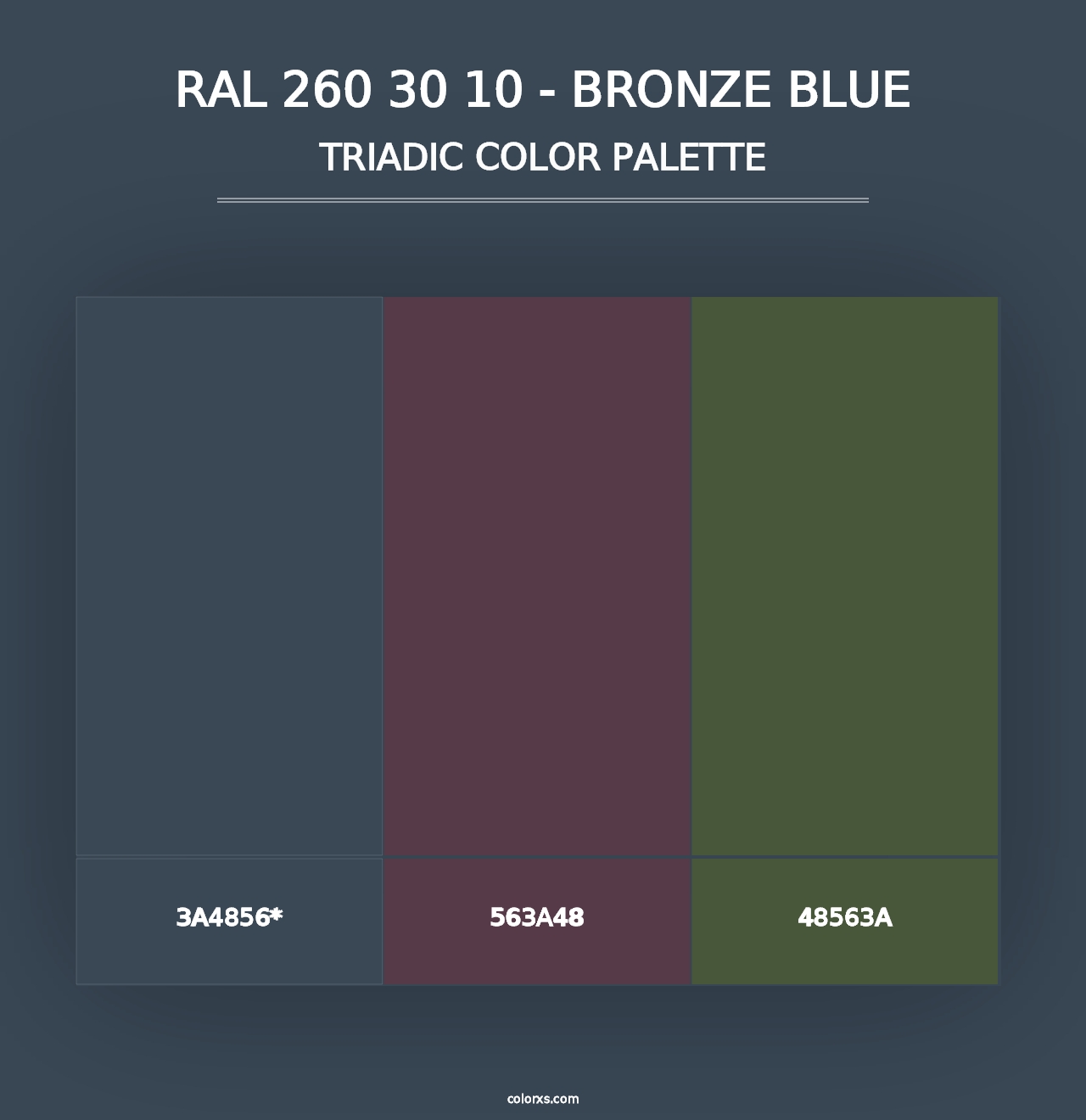 RAL 260 30 10 - Bronze Blue - Triadic Color Palette