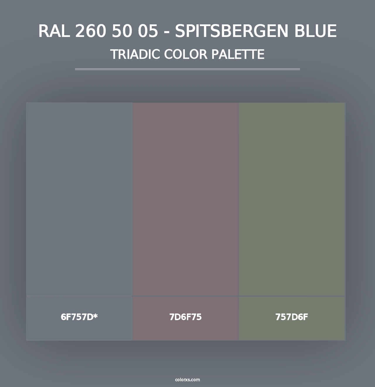 RAL 260 50 05 - Spitsbergen Blue - Triadic Color Palette