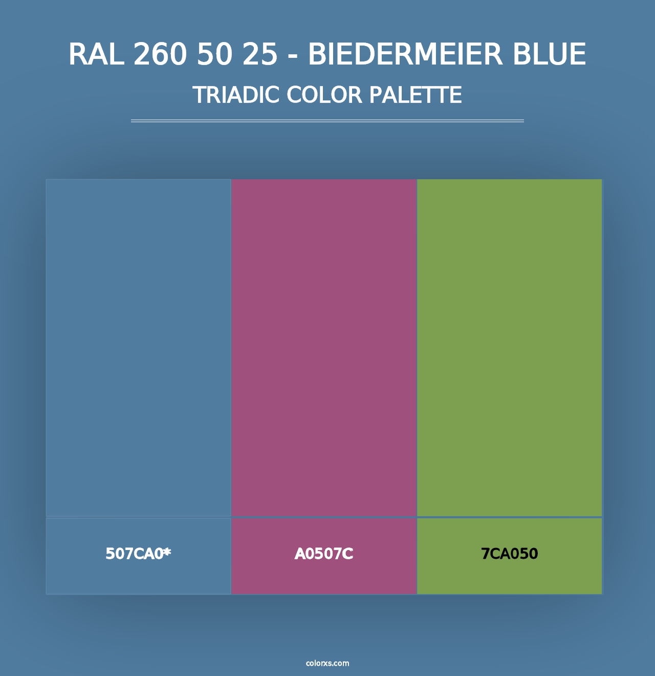 RAL 260 50 25 - Biedermeier Blue - Triadic Color Palette