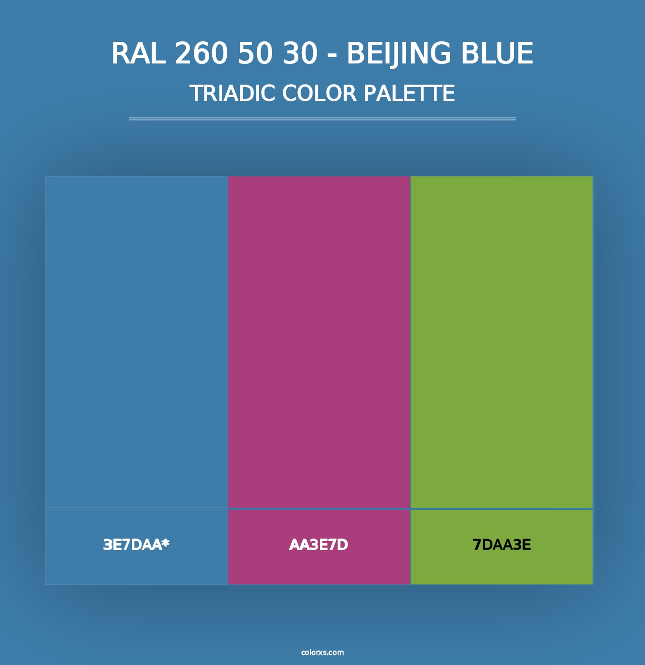 RAL 260 50 30 - Beijing Blue - Triadic Color Palette