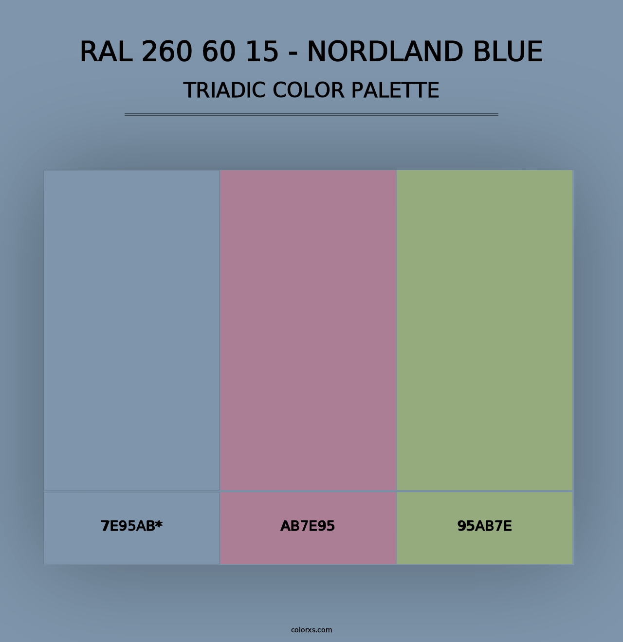 RAL 260 60 15 - Nordland Blue - Triadic Color Palette