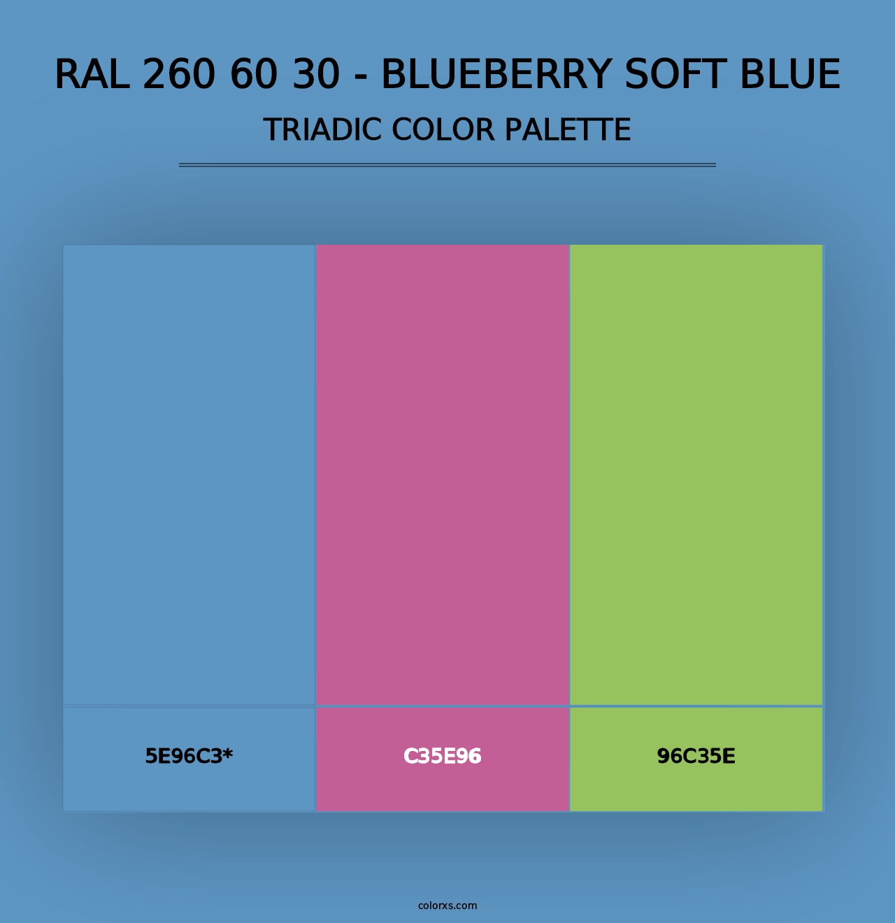 RAL 260 60 30 - Blueberry Soft Blue - Triadic Color Palette