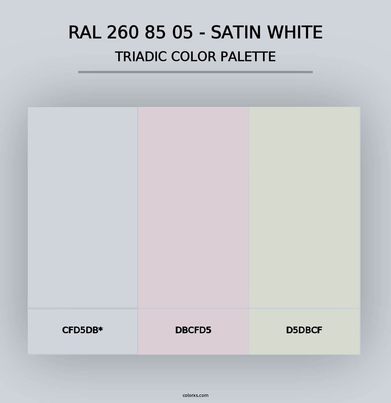 RAL 260 85 05 - Satin White - Triadic Color Palette