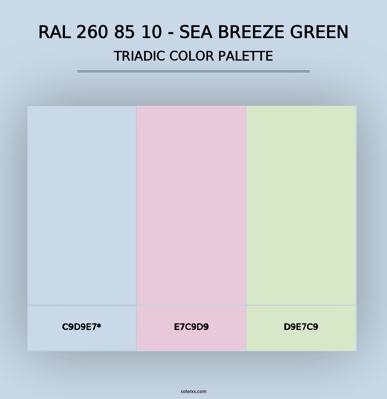 RAL 260 85 10 - Sea Breeze Green - Triadic Color Palette