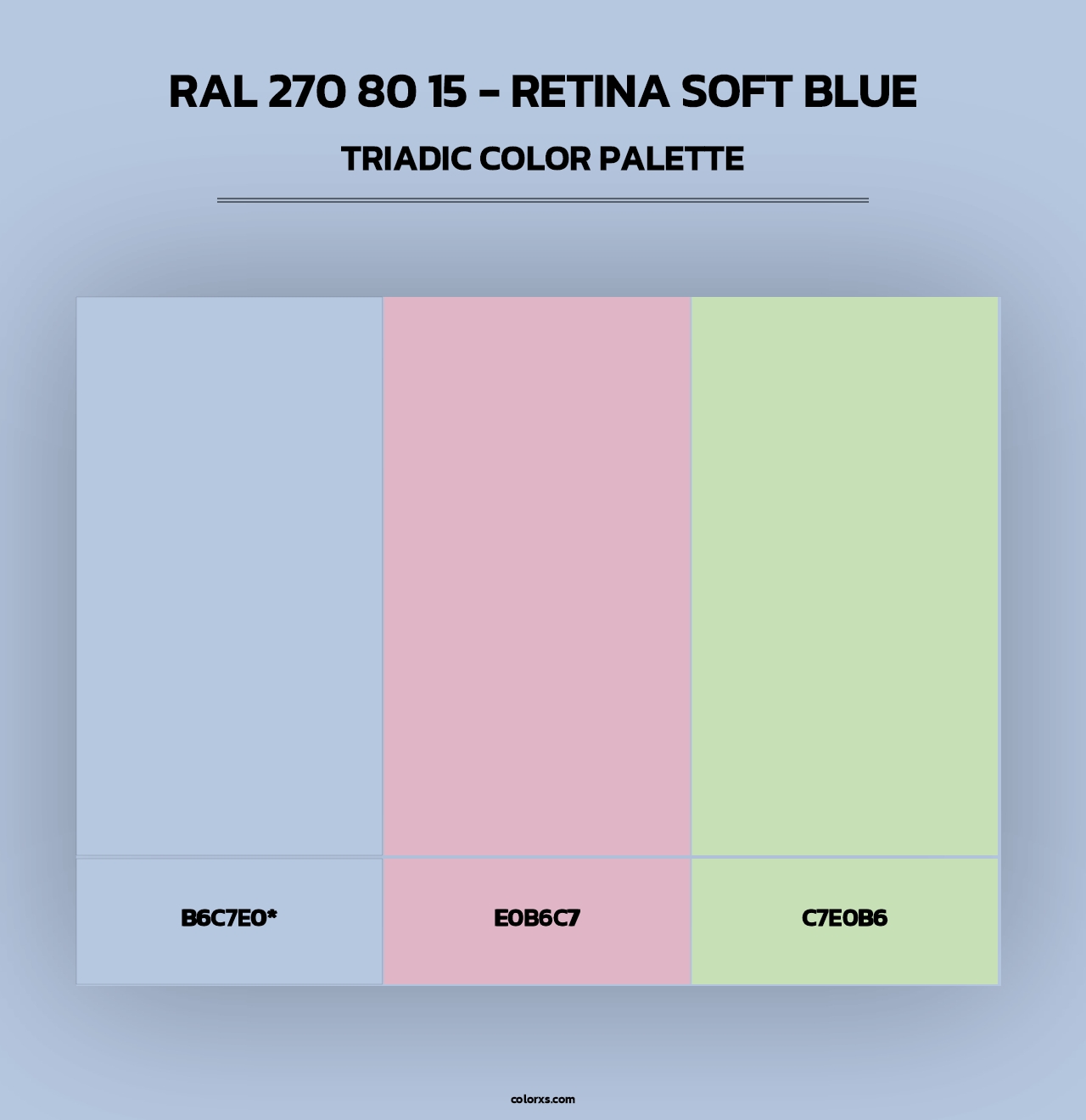 RAL 270 80 15 - Retina Soft Blue - Triadic Color Palette