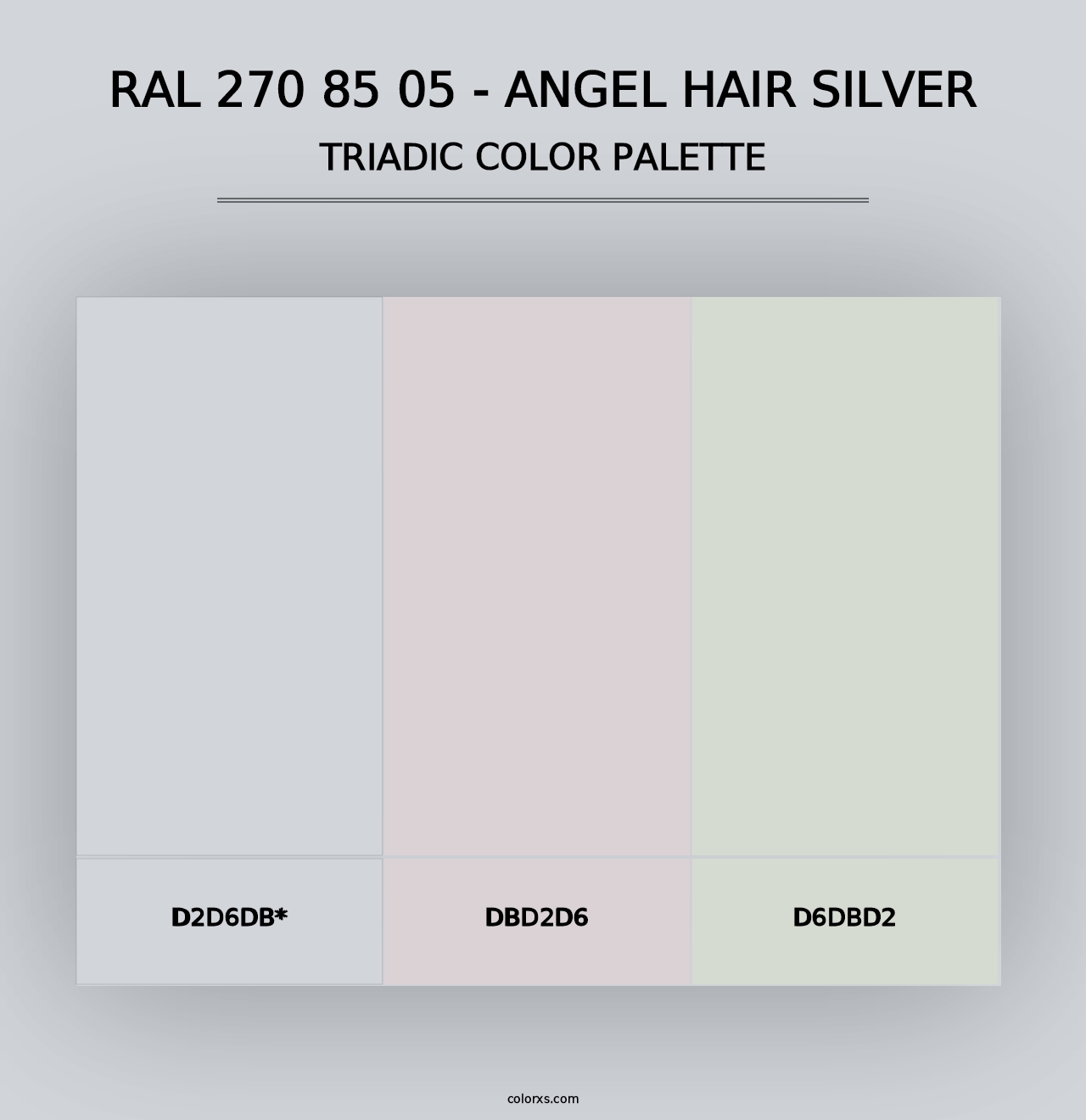 RAL 270 85 05 - Angel Hair Silver - Triadic Color Palette