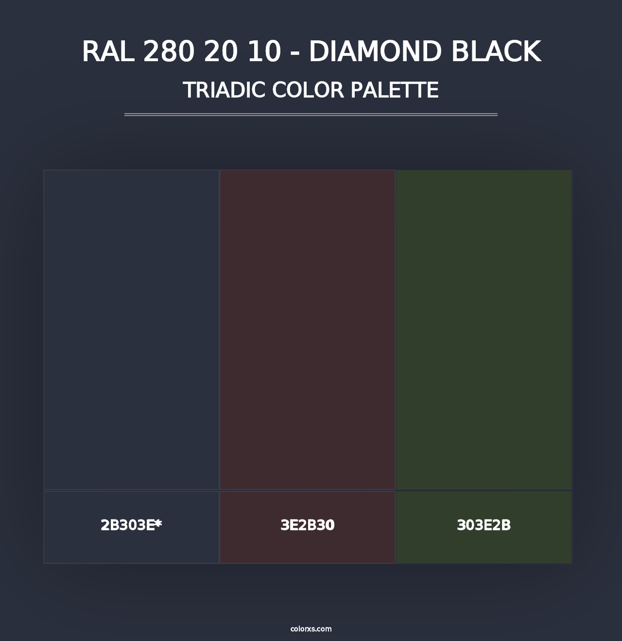 RAL 280 20 10 - Diamond Black - Triadic Color Palette