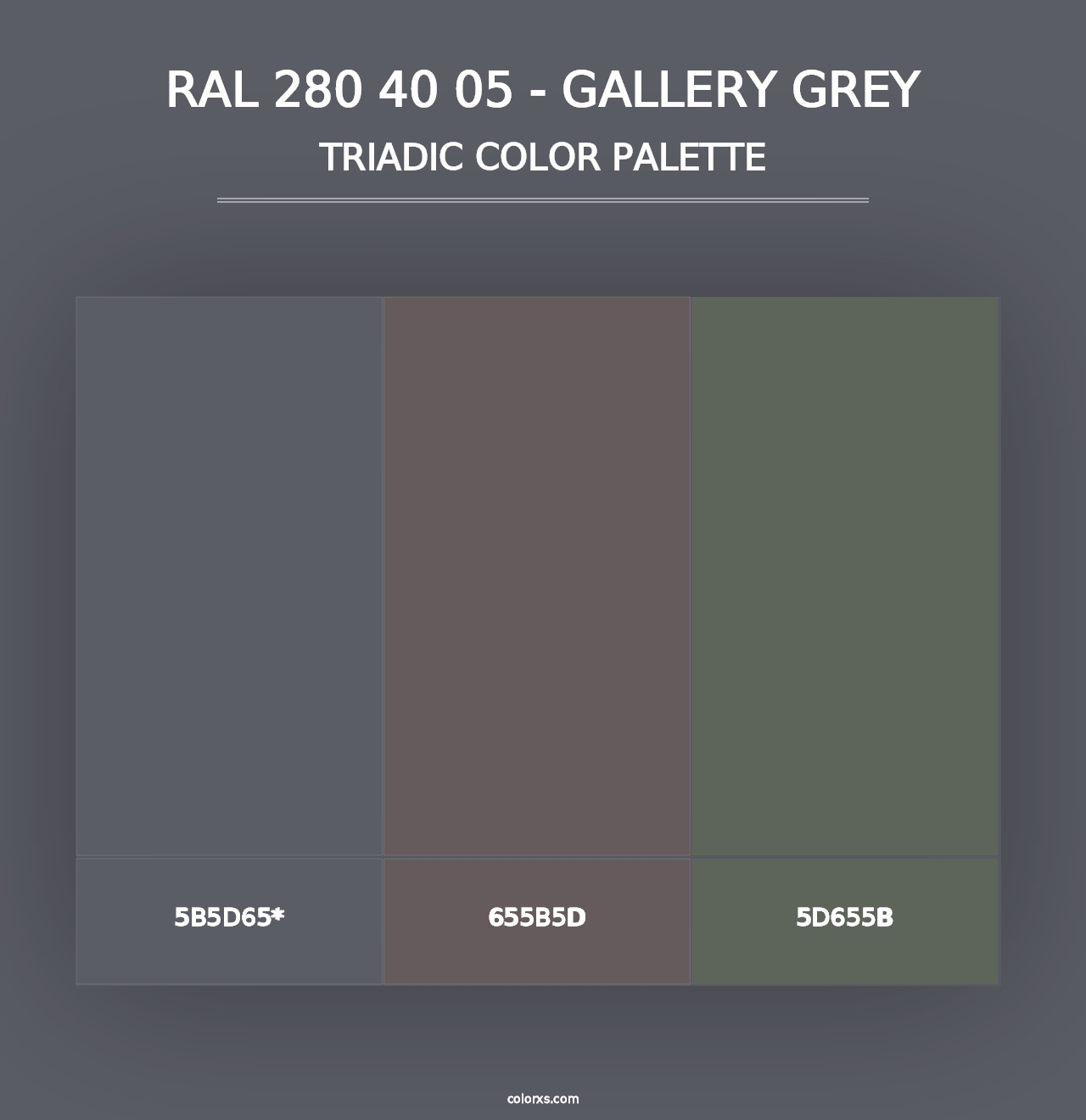 RAL 280 40 05 - Gallery Grey - Triadic Color Palette