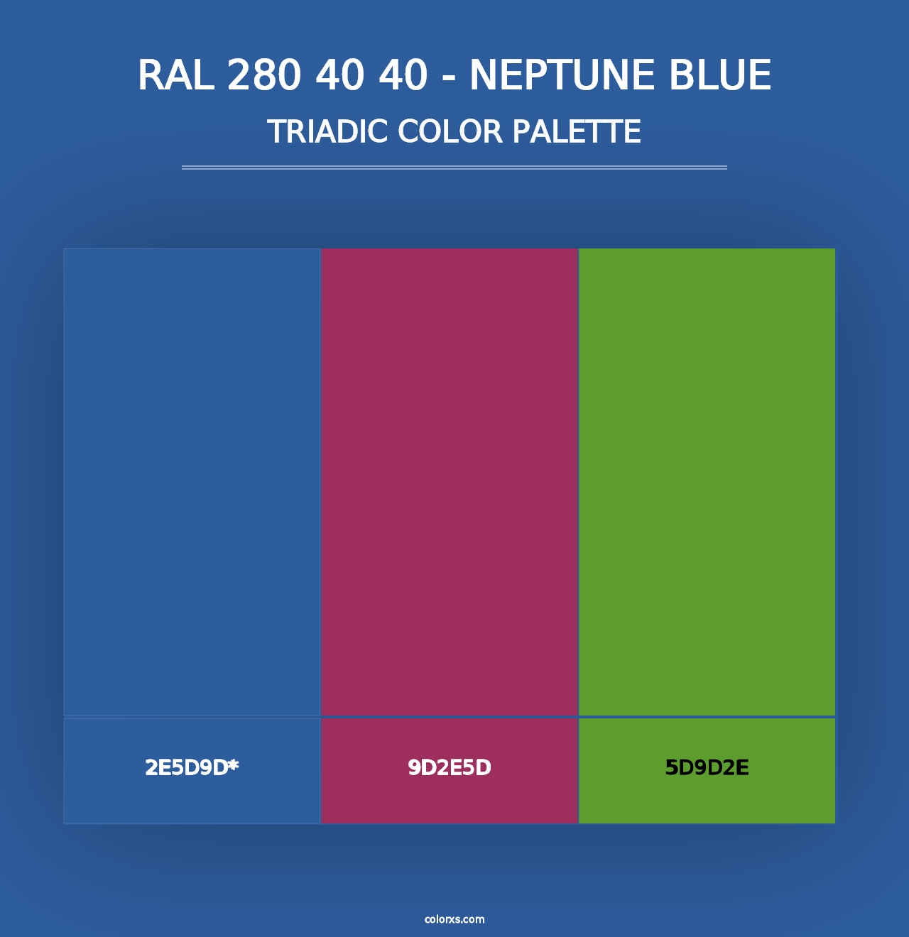 RAL 280 40 40 - Neptune Blue - Triadic Color Palette