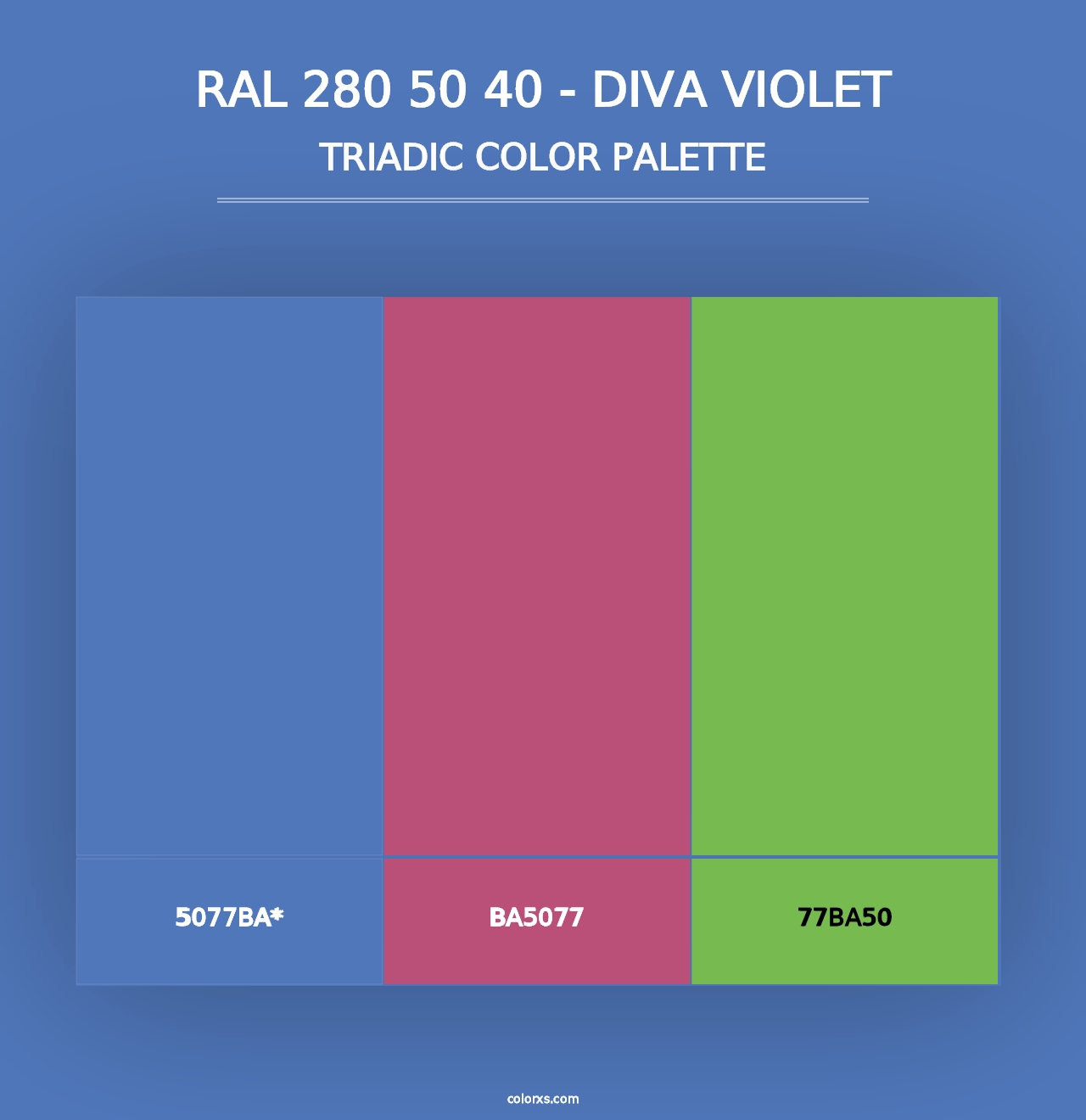 RAL 280 50 40 - Diva Violet - Triadic Color Palette