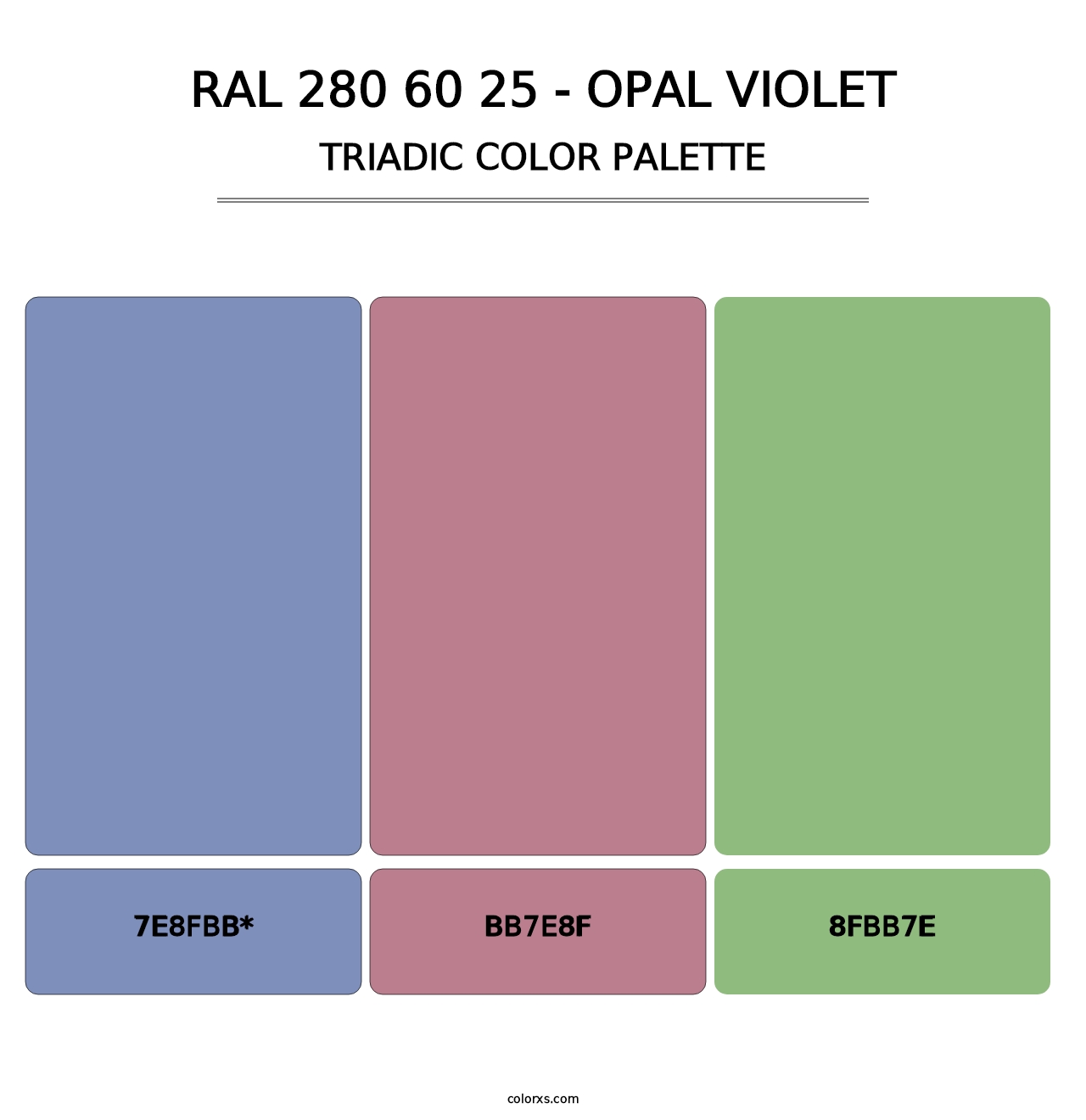 RAL 280 60 25 - Opal Violet - Triadic Color Palette