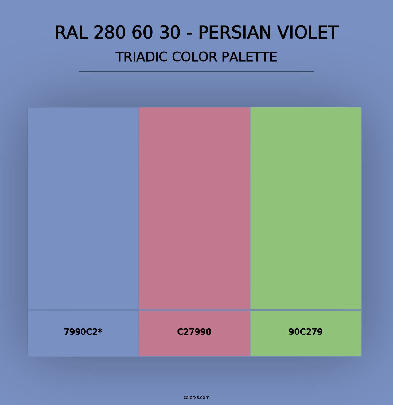 RAL 280 60 30 - Persian Violet - Triadic Color Palette