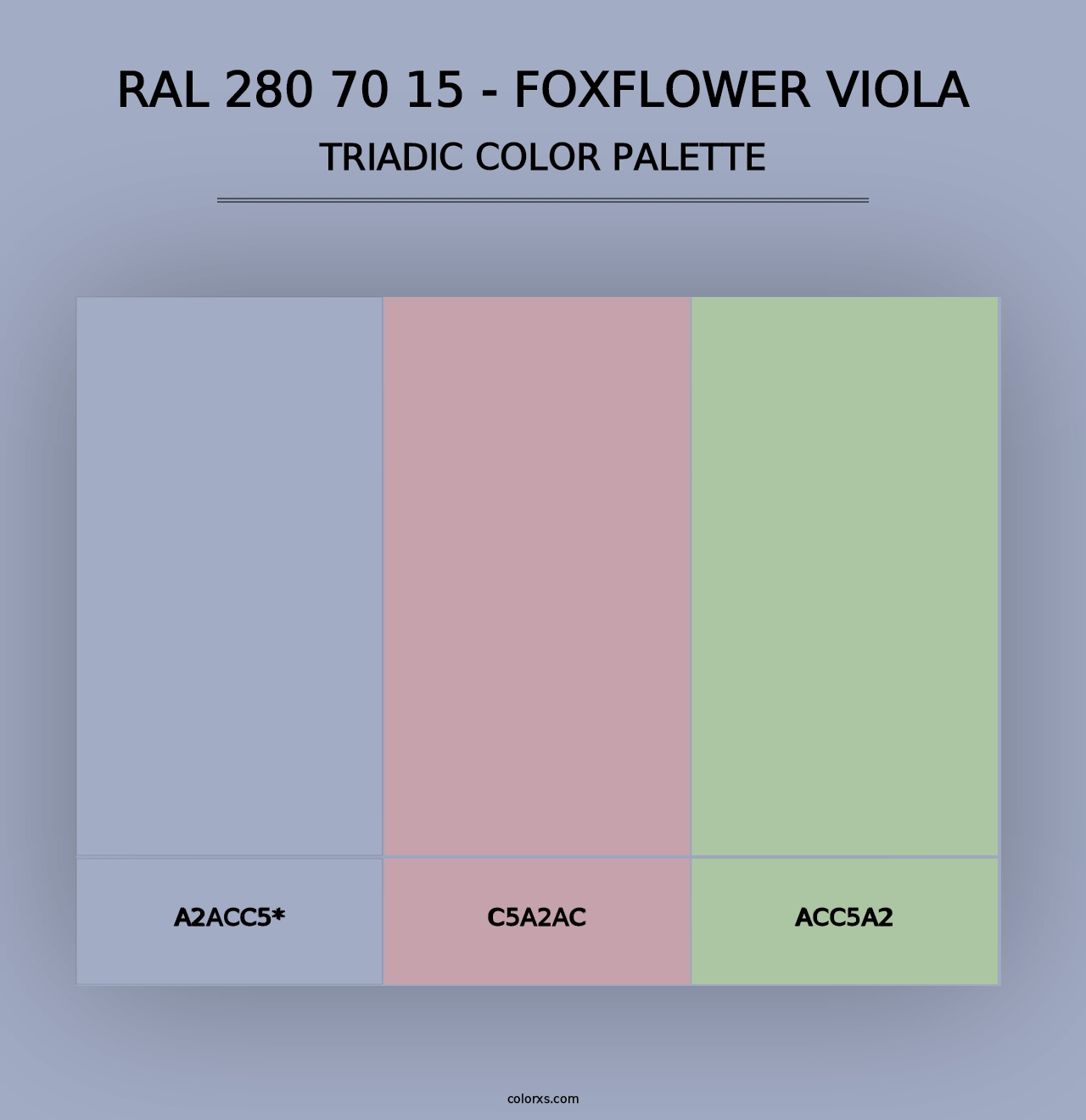 RAL 280 70 15 - Foxflower Viola - Triadic Color Palette