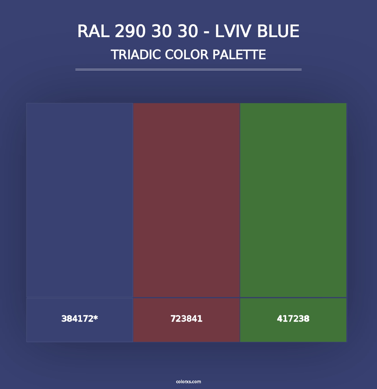 RAL 290 30 30 - Lviv Blue - Triadic Color Palette