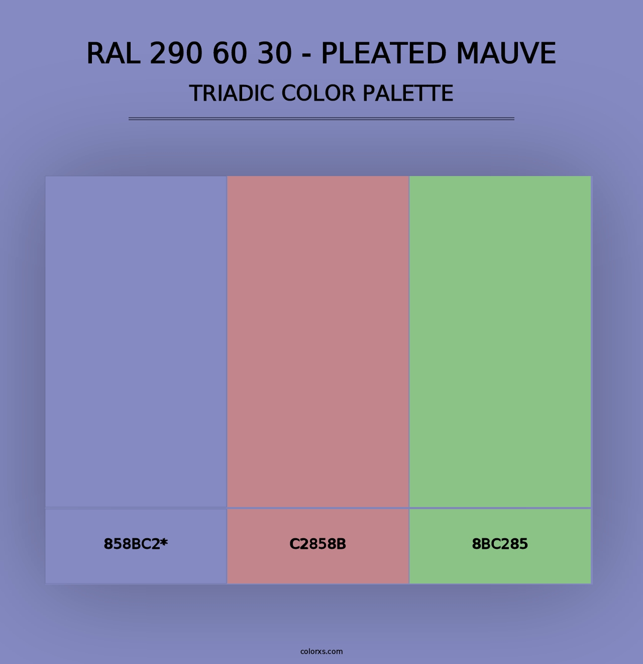 RAL 290 60 30 - Pleated Mauve - Triadic Color Palette