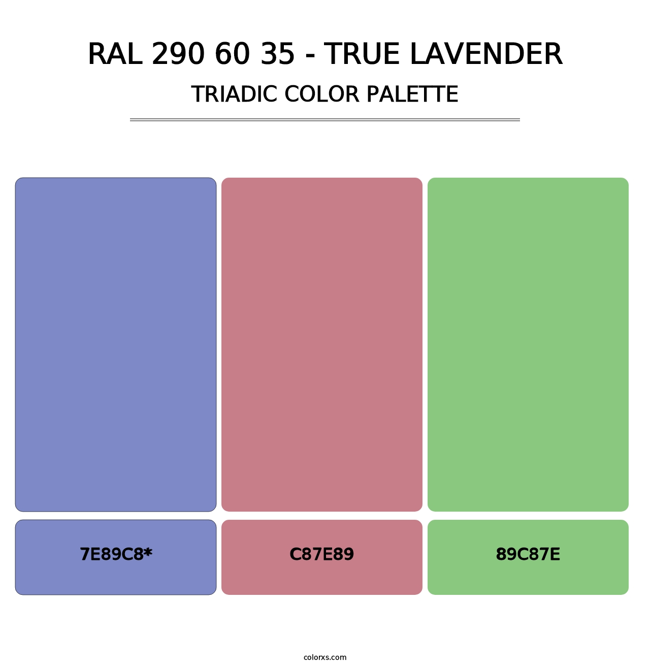 RAL 290 60 35 - True Lavender - Triadic Color Palette