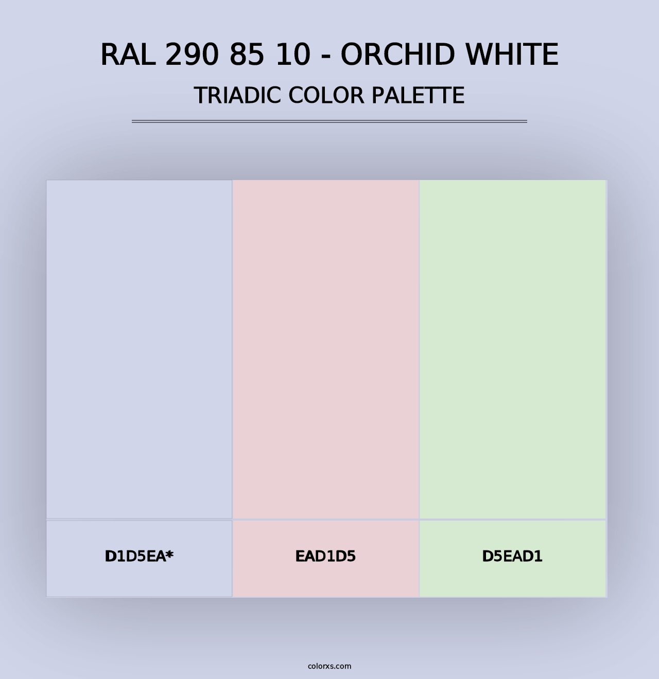 RAL 290 85 10 - Orchid White - Triadic Color Palette