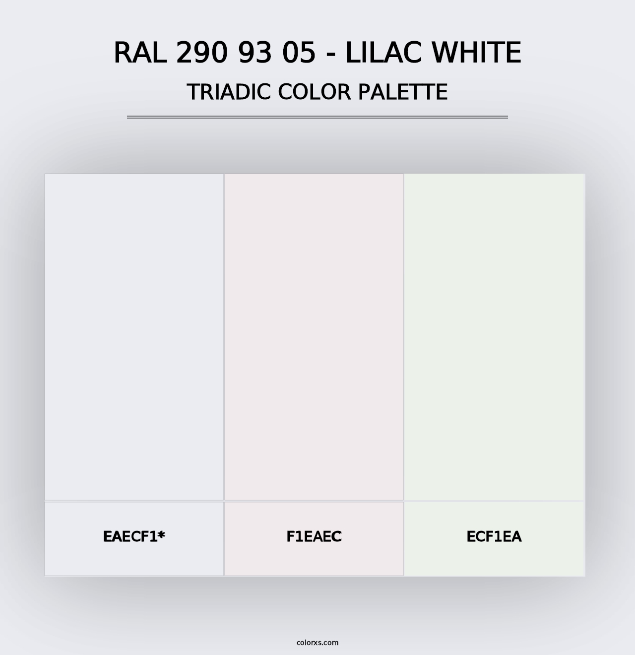 RAL 290 93 05 - Lilac White - Triadic Color Palette