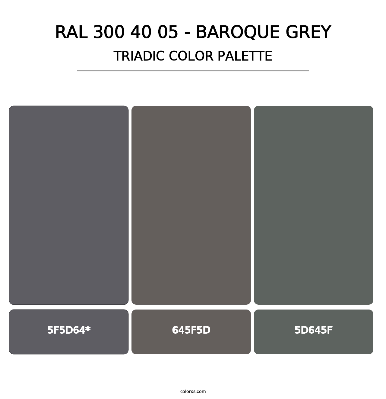 RAL 300 40 05 - Baroque Grey - Triadic Color Palette