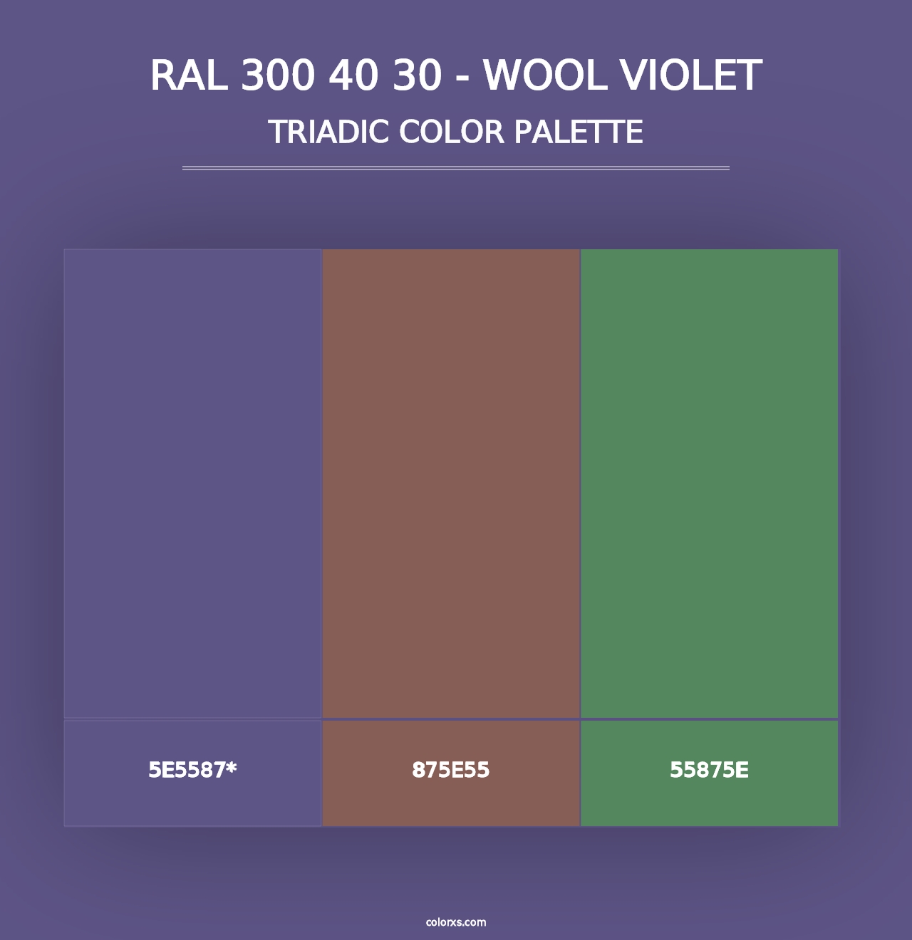 RAL 300 40 30 - Wool Violet - Triadic Color Palette