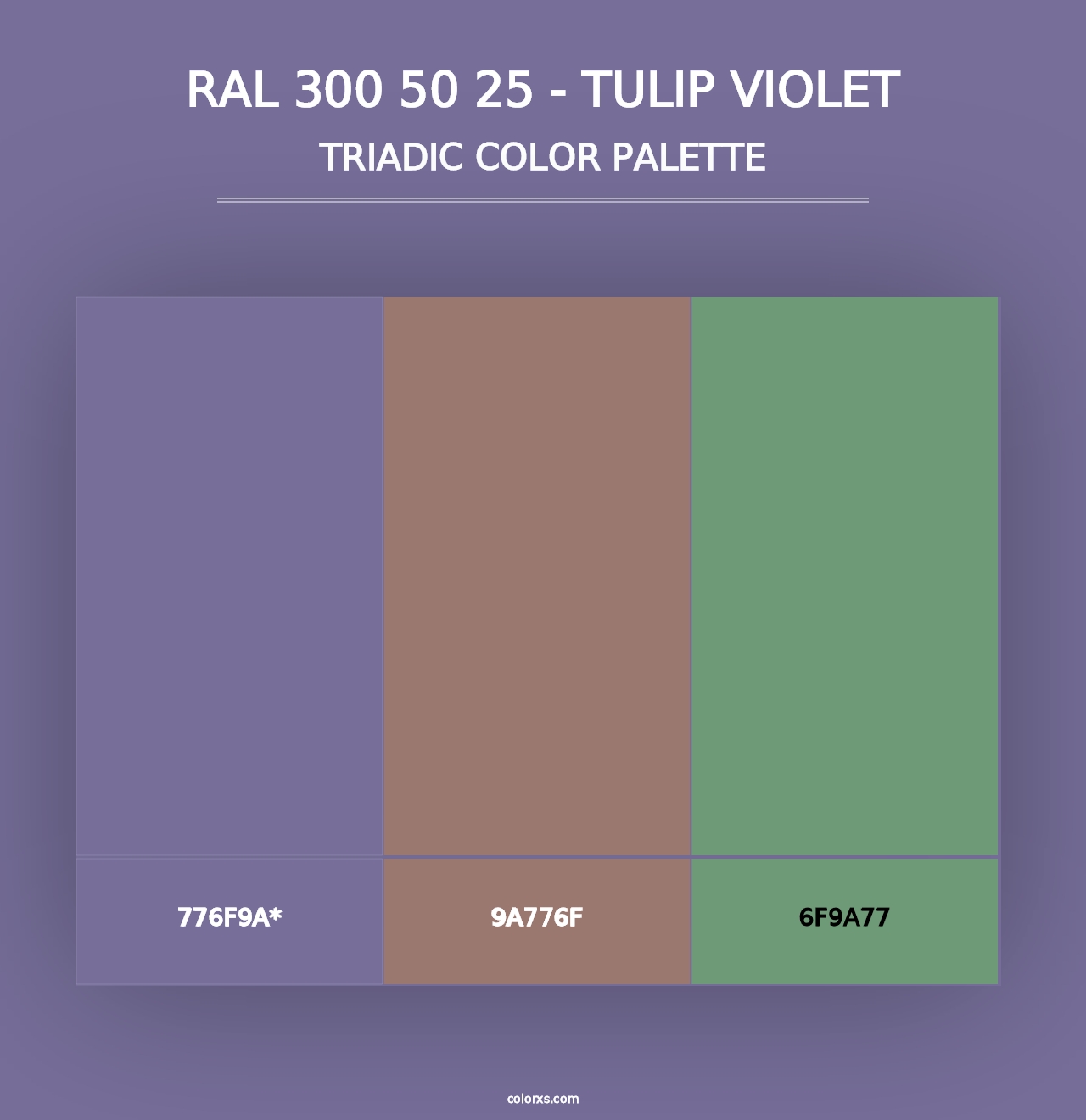 RAL 300 50 25 - Tulip Violet - Triadic Color Palette