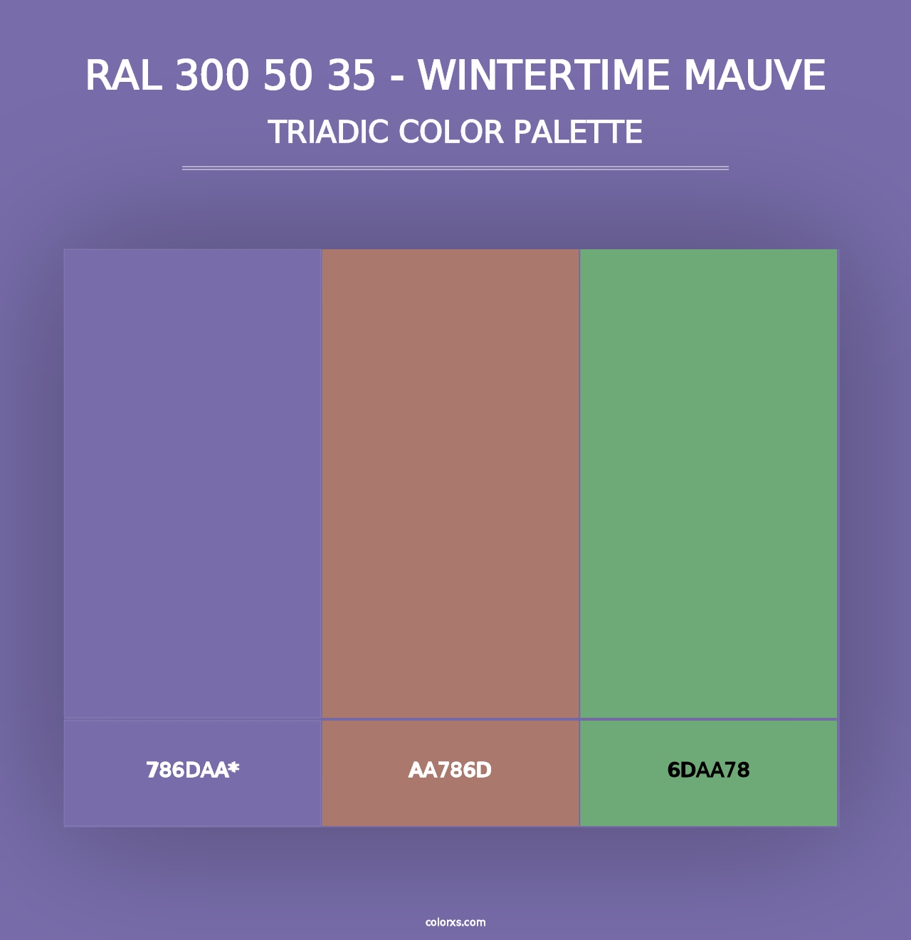 RAL 300 50 35 - Wintertime Mauve - Triadic Color Palette