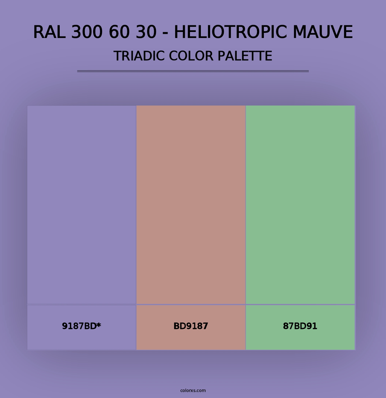 RAL 300 60 30 - Heliotropic Mauve - Triadic Color Palette