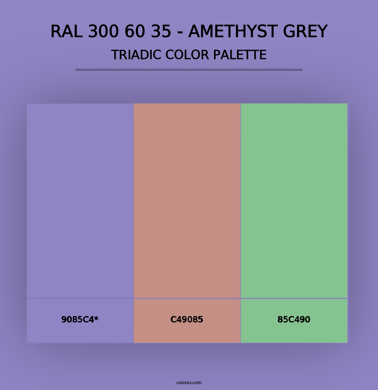 RAL 300 60 35 - Amethyst Grey - Triadic Color Palette