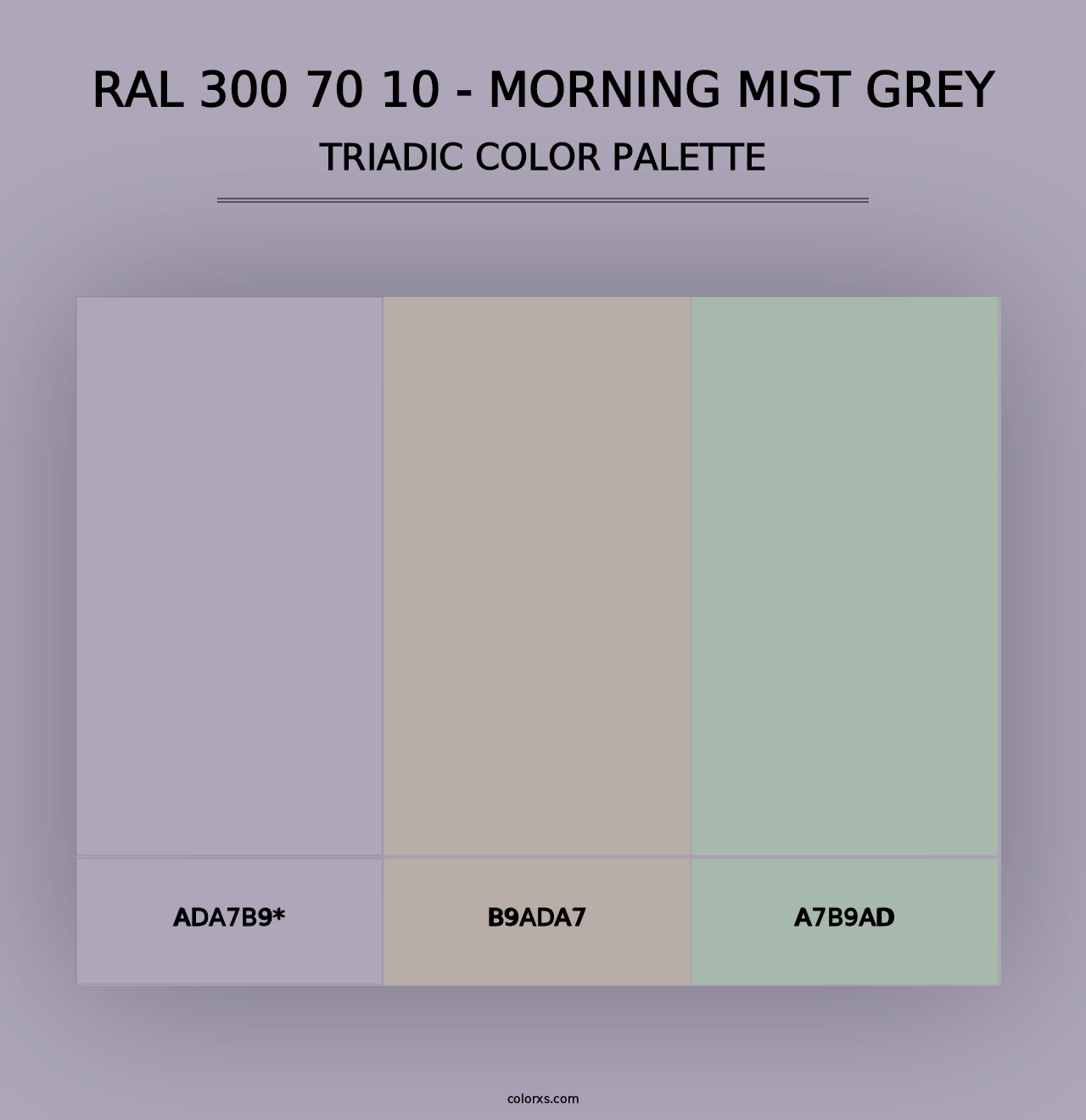 RAL 300 70 10 - Morning Mist Grey - Triadic Color Palette