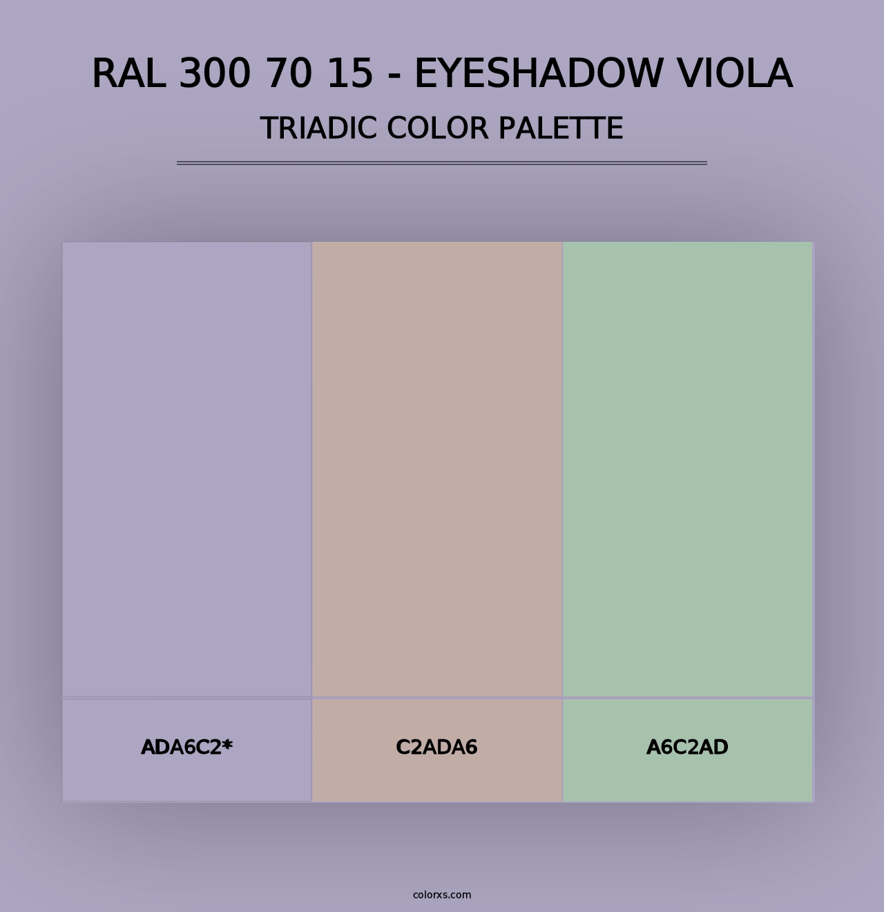 RAL 300 70 15 - Eyeshadow Viola - Triadic Color Palette