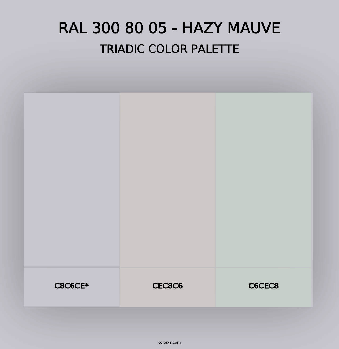 RAL 300 80 05 - Hazy Mauve - Triadic Color Palette