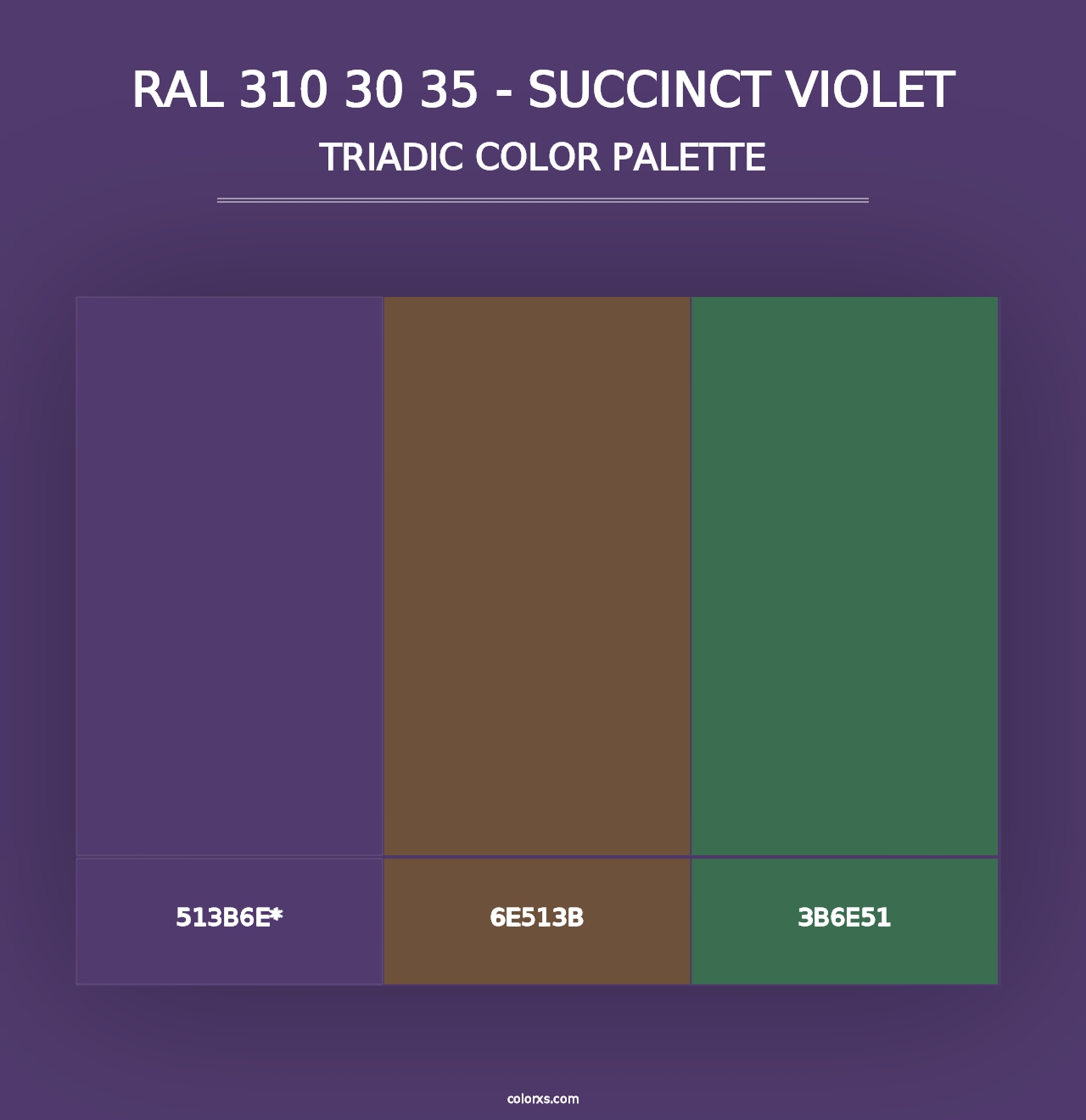 RAL 310 30 35 - Succinct Violet - Triadic Color Palette