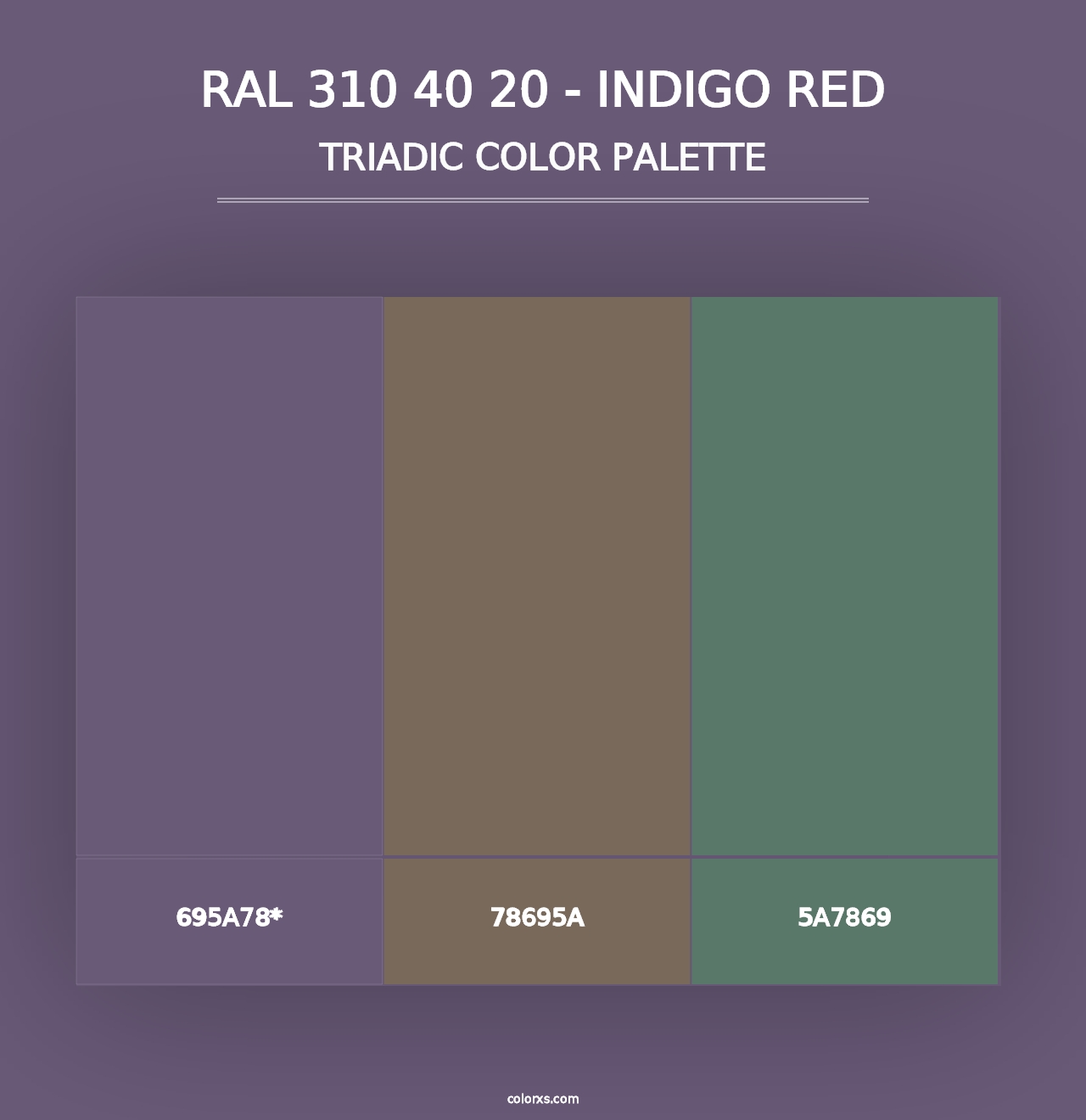 RAL 310 40 20 - Indigo Red - Triadic Color Palette