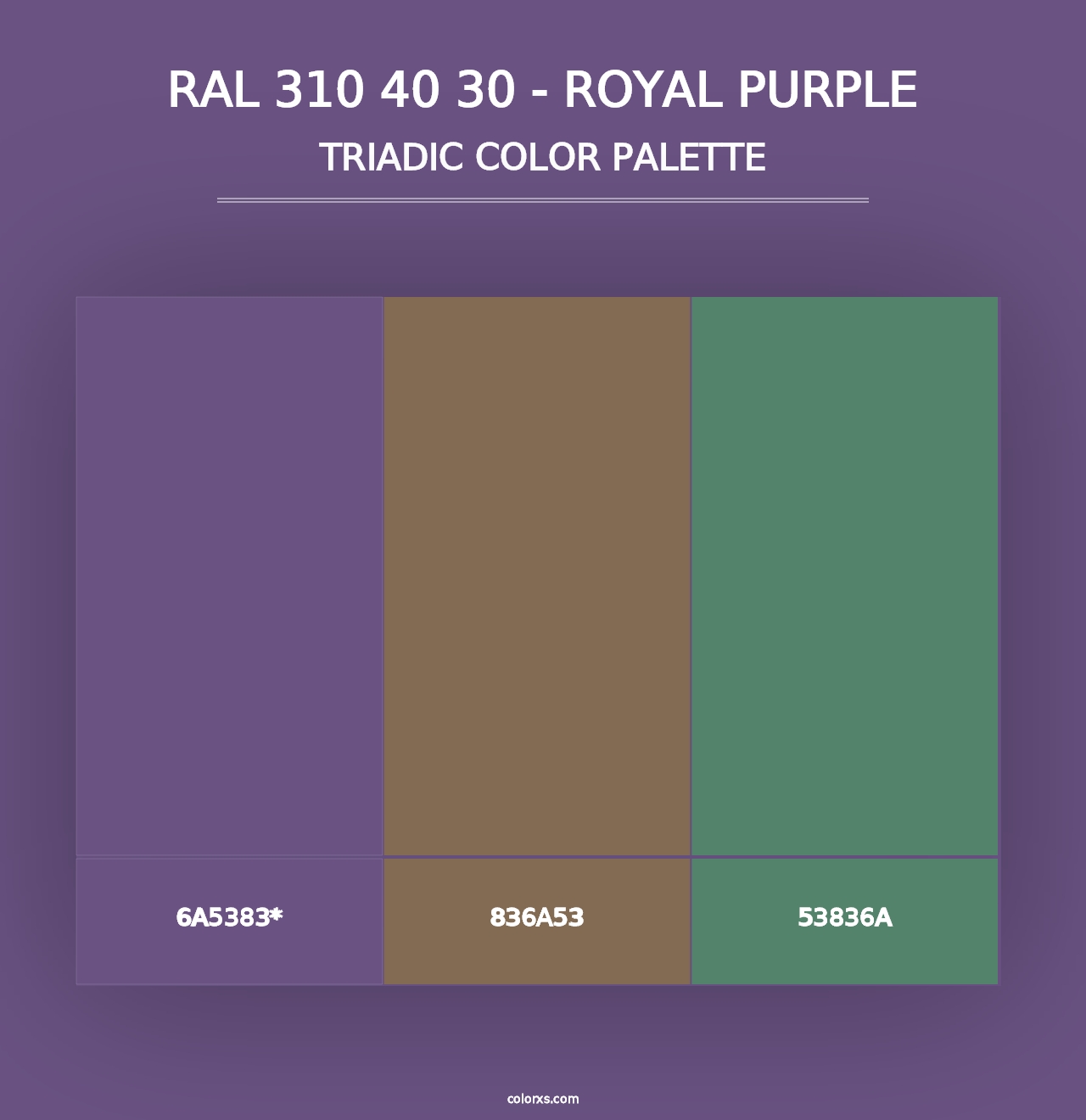 RAL 310 40 30 - Royal Purple - Triadic Color Palette