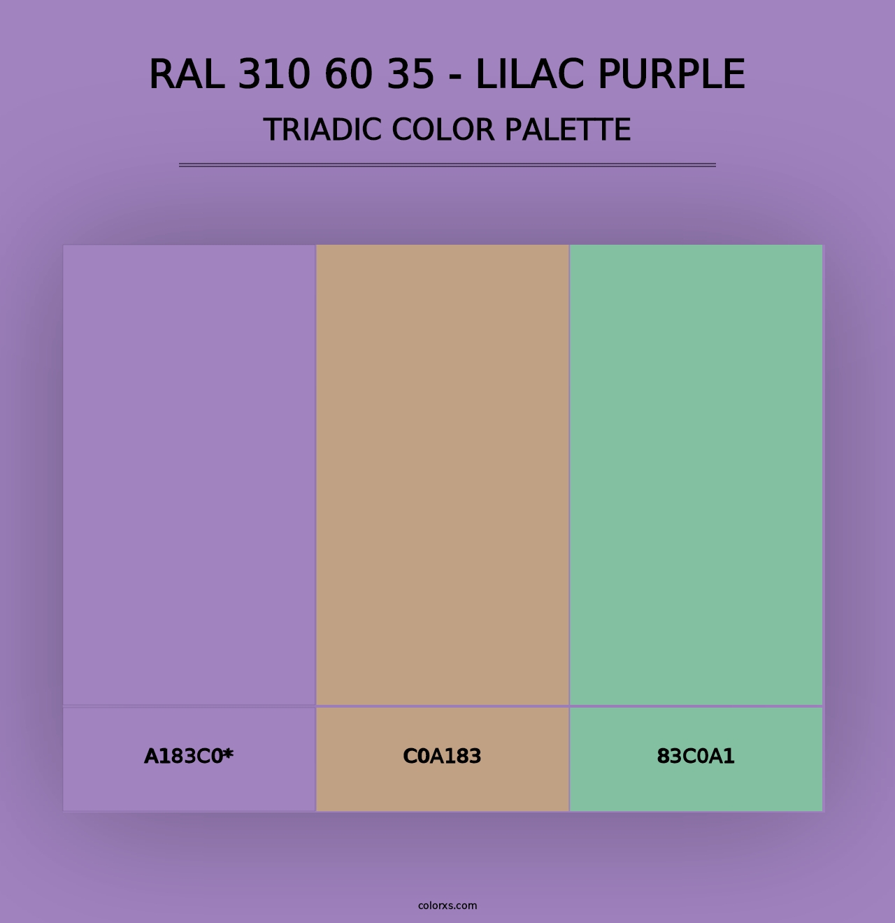 RAL 310 60 35 - Lilac Purple - Triadic Color Palette