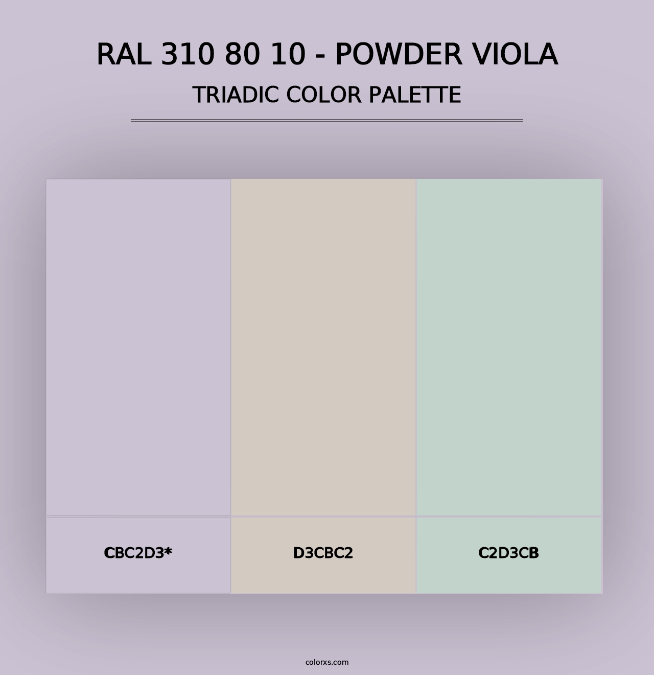 RAL 310 80 10 - Powder Viola - Triadic Color Palette