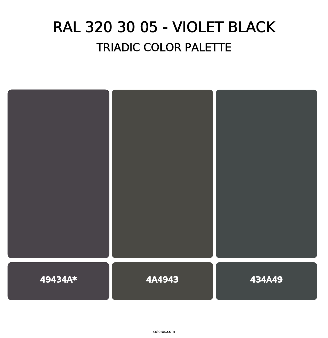 RAL 320 30 05 - Violet Black - Triadic Color Palette