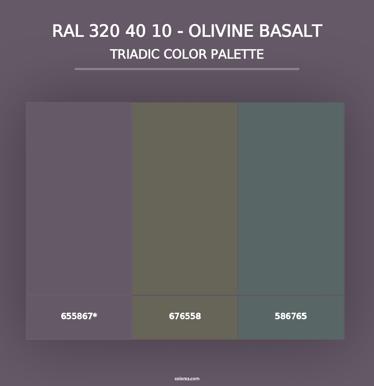 RAL 320 40 10 - Olivine Basalt - Triadic Color Palette