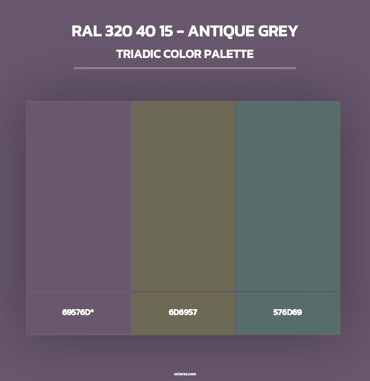 RAL 320 40 15 - Antique Grey - Triadic Color Palette