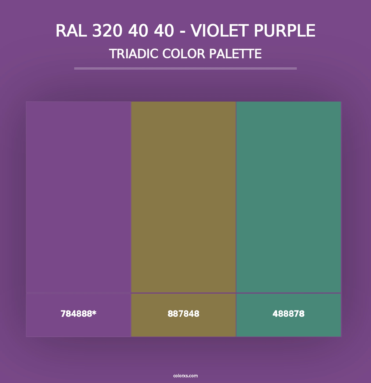 RAL 320 40 40 - Violet Purple - Triadic Color Palette